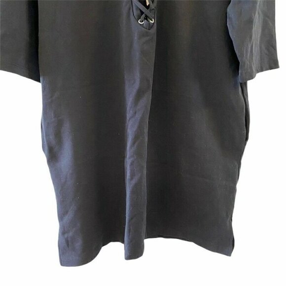 NEW ASOS Shift Dress Black V Neck Short Sleeve 10 - Picture 3 of 9